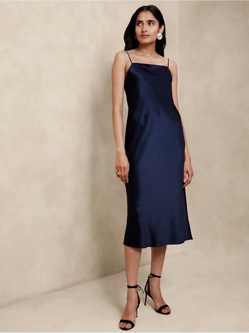 Banana Republic Slip Midi Dress in Navy size 2